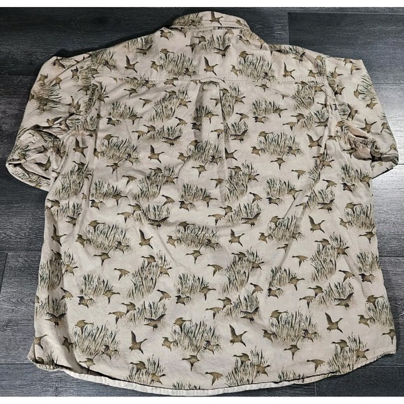 Woolrich Flying Ducks Shirt Mens XL Brown Hunting Long Sleeve Outdoors Hiking - Picture 2 of 7